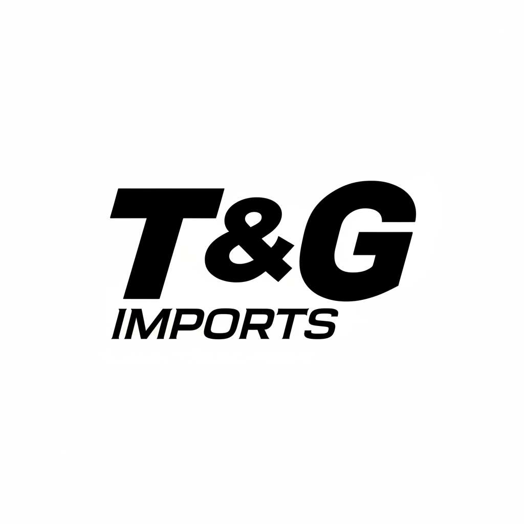 Logo T&G Imports - Monocromático Branco