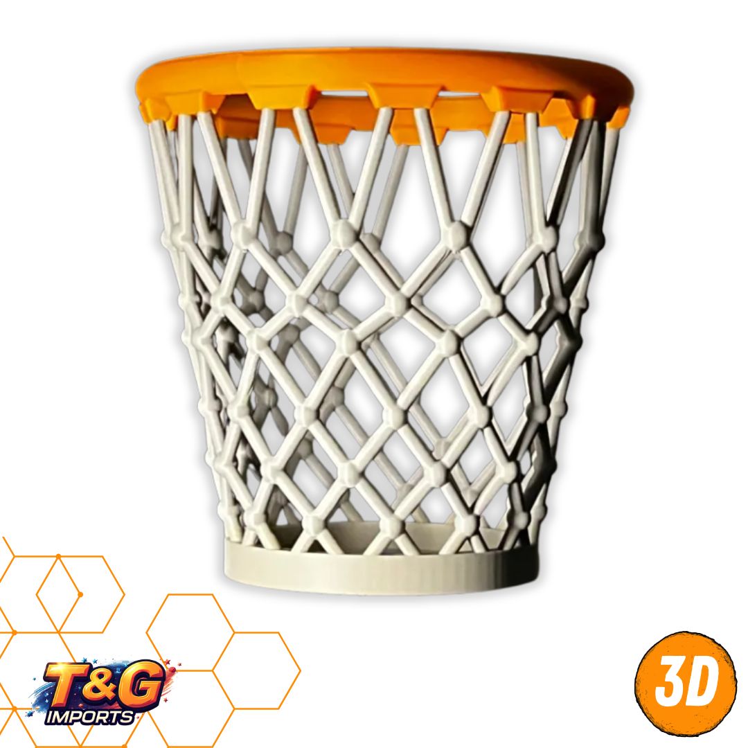 Cesto de Lixo Basquete Realista – Organizador Divertido em Impressão 3D Premium